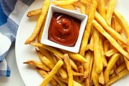 A basket of French fries