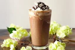 A frozen blended coffee drink