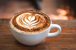 A mocha latte with whipped cream