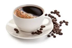 A cup of hot brewed coffee