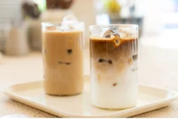 A glass of iced coffee